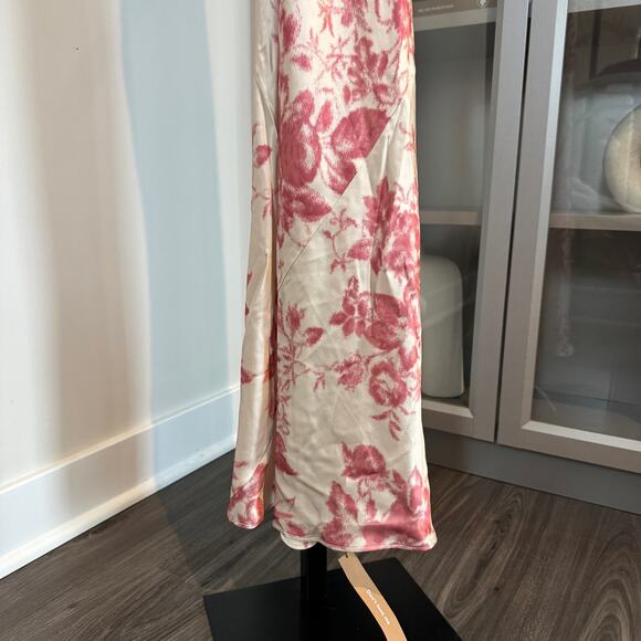 Reformation Anaiis Silk Maxi Dress NEW Cameo Rose Sleeveless Cowl Neck Size 2 - Picture 5 of 7